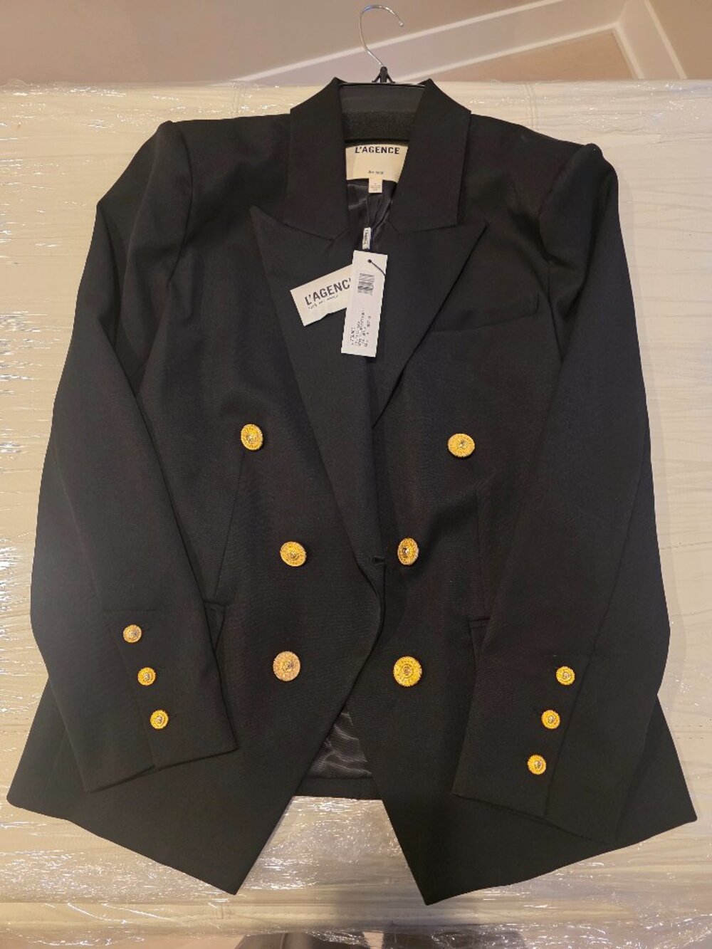 NWT Black L'AGENCE Kyomi Double Breasted Blazer Size 8 - Picture 6 of 7
